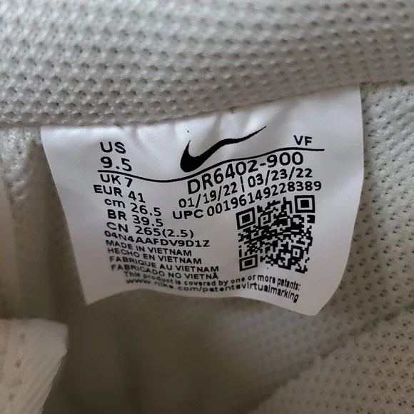 Nike Air Force 1 07 SE Shoes Women‎ 9.5 Grey Jacquard Floral Sail DR6402-900 - Picture 9 of 9